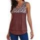 thumbnail image 4 of Chaleco Camiseta Sin Mangas Con Cuello En V Con Estampado De Leopardo Camiseta Sin Mangas De Verano Para Mujer, Rojo Vino, XL sidaley AP002393-19, 4 of 7