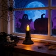 thumbnail image 5 of Battery Operated LED Candles, Multi-Color Multi-Size LED Candle Tabletop Decor, Halloween Table Centerpiece Ornament for Thanksgiving Harvest & Christmas Holiday Dining Table Decor (Black, S), 5 of 7
