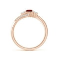 thumbnail image 2 of ANGARA Natural Ruby and Diamond Three Stone Bypass Ring in 14K Rose Gold for Women (Size-4mm) | July Birthstone, Birthday, Anniversary, Jewelry Gift for Women | Natural Ruby Ring, 2 of 8