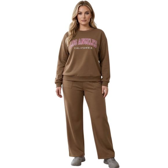 Conjunto Casual 2 Piezas Sudadera y Pants con Estilo Urbano, Cómodo y Diseño Atemporal para Mujer