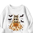 thumbnail image 6 of SERTGUTR Kids Halloween Sweatshirt Crew Neck Long Sleeve Fleece Pullover with Floral Ghost Pumpkin Bat Print for Fall School Parties Versatile Top, 6 of 6