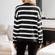 thumbnail image 4 of MHFRRA Camiseta Informal de Manga Larga a Rayas para Mujer, Cuello Redondo, Blusa Básica para Uso Diario, Vacaciones, Otoño e Invierno. Negro, 4 of 6