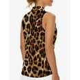 thumbnail image 5 of Leopard Sleeveless Golf Shirts For Women Moisture Wicking Sports V-Neck Polo Lightweight Quick Dry Womens Tank Tops S, 5 of 9
