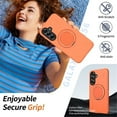 thumbnail image 7 of For Samsung Galaxy A56 5G Ultra Slim Hybrid TPU+PC Protective Cover with Metal Rotation Holder , Compatible MagSafe, Military Grade Shockproof Phone Case Cover,Orange, 7 of 7