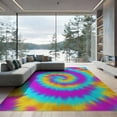 thumbnail image 2 of ODIKA 8'x10' Washable Area Rug Durable, Non-Slip Ombre Swirl Boho Gradient Abstract Hippie Marbled Wave Tie Dye Refined for Living Room, Under Sectional, Family, 2 of 7