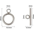 thumbnail image 3 of 1box 50 sets Ring Toggle Clasps 304 Stainless Steel IQ Toggle Clasps & Tbar Clasps Metal Material Ring Toggle Connectors for Necklace Bracelet Jewelry Making, 3 of 9