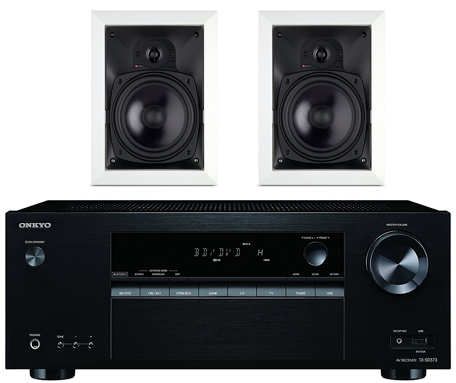 Onkyo 5.2 Channel Full 4K Bluetooth AV Home Theater Receiver + Boston