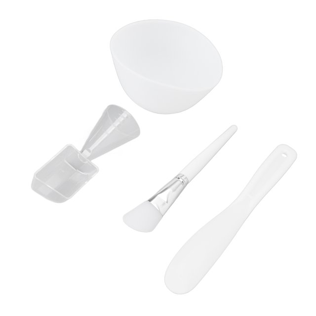 JUEGO DE TAZÓN DE MÁSCARA Facial, Spatula Herramientas de Mezcla de Máscara Facial de la espátula Mediciónico Resistente Al Desgaste Cepillo de Silicona reutilizable para uso