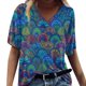 thumbnail image 2 of Puntoco moda mujer impresión cuello en V camiseta manga corta Casual camiseta tops blusa Puntoco Puntoco-4809, 2 of 5
