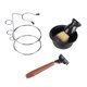 thumbnail image 4 of Kit de afeitado de 4 piezas, maquinilla de afeitar manual, soporte de acero inoxidable, juego de cuenco para brochas, 4 of 10