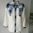 thumbnail image 3 of Camisas con bolsillos para mujer, abrigo, abrigo a cuadros de manga larga, abrigo holgado para mujer, abrigo con cuello vuelto, camisa, tecnología innovadora, 3 of 5