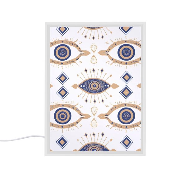 6.5x8.3in Mirror Nightlight Is Easy To Install Durable Easy To Oxidize And No Peculiar Smell For Nightlight Or Decoration Gold Foil Illustration of An Evil Eye