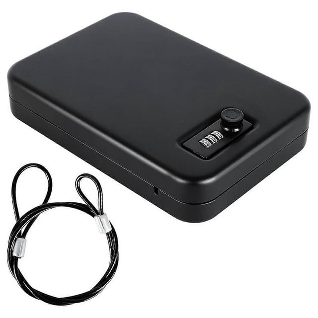 Safe for , Solid Steel Safe, Small Handgun Lock Box with Combination Lock Portable Travel Handgun Safe