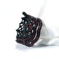 thumbnail image 5 of Matching Rings Black Crown Ring Couple Rings Red CZ Wedding Ring Sets for Him and Her, 5 of 6