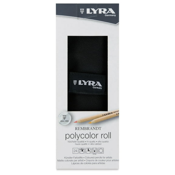 Lyra Rembrandt Polycolor Colored Pencil Roll, Assorted Colors, 24 Pieces