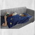 thumbnail image 6 of Gnome Soft Flannel Fleece Throw Blanket, Garden Elf at Night Holding a Lantern and Surrounded by Fireflies Cartoon, Cozy Plush for Indoor and Outdoor Use, 50" x 60", Navy Blue Scarlet, by Ambesonne, 6 of 6