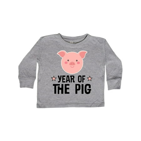 

Inktastic Year of the Pig New Years Gift Toddler Boy or Toddler Girl Long Sleeve T-Shirt