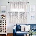 thumbnail image 5 of Farm Lavender Gray Flower on Beige Curtain Tier and Valance Set 3 Piece, Spring Cherry Blossoms 3-inch Rod Pocket Window Tier Curtains Valance for Kitchen Living Room, 5 of 9