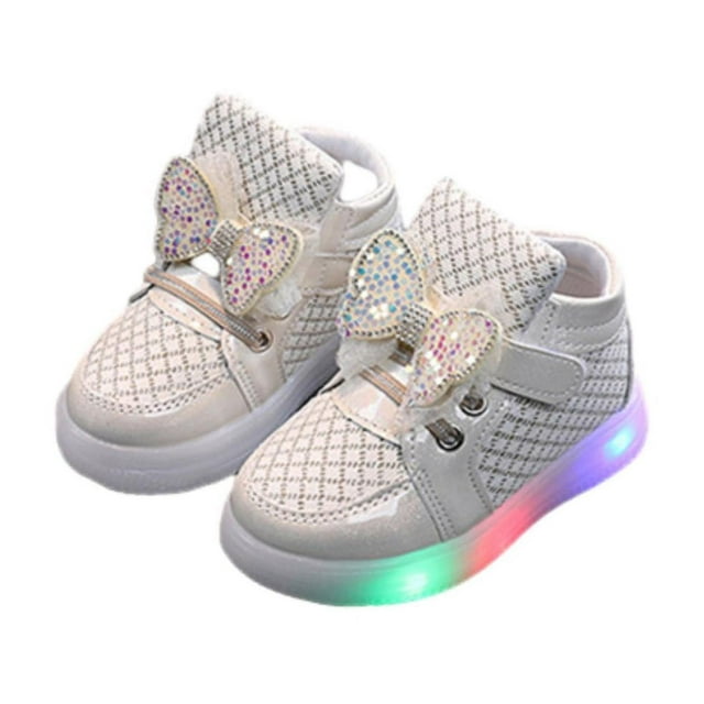 GreatBaby Espadrilles pour Filles à Lumières DEL Clignotantes Chaussures Enfants Lumineuses Lumineuses Chaussures Lumineuses pour Tout-Petits Adorables Espadrilles de Course Extérieures pour Enfants