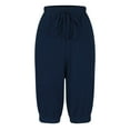 thumbnail image 4 of Icvfdpl Pantalons pour Femmes Tendance, Mode Grande Poche Élastique Capris Mode Urbaine,L, 4 of 6
