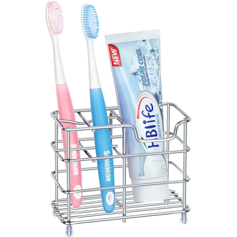 Metal Multi-Purpose Holder Stand - For Toothbrush, Razor, Pens (Compact Silver)
