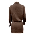 thumbnail image 5 of QHFBli Women Dressy Casual 2 Piece Outfits Striped Long Sleeve Button Down Shirt and Mini Skirt Matching Set, 5 of 5
