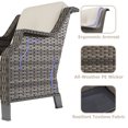 thumbnail image 2 of Meetleisure Outdoor Patio Wicker Chairs Sets, Outdoor Rattan Chairs with Tempered Glass Side Table and Thickened Cushions for Backyard Porch Deck, Metal Rocking Frame, Beige, 2 of 6