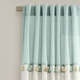 thumbnail image 2 of Lush Decor Boho Faux Linen Tassel Color Block Window Curtain Panel Blue/Off White 42X84 Set, 2 of 9