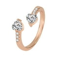 thumbnail image 3 of Mfigree Diamond Zirconia Heart Ring Female Open Rose Zirconia Ring Finger Ring Light Fashion Jewelry Statement Ring Set, 3 of 6