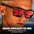 thumbnail image 2 of GRINDERPUNCH Polarized Sunglasses Men Women UV400 Protection Retro Square Sun Glasses Driving Golf Hiking Fishing Shades - Corridor, 2 of 9