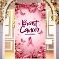 thumbnail image 1 of Feltree Pink Ribbon Door Cover for Breast Cancer Awareness 35x71 Inches, Reusable Decorative Banner for Door Wall Background, Lightweight Polyester Fabri, 1 of 8