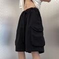 thumbnail image 3 of Pantalones cortos de trabajo de color verde militar japonés para hombre, estilo americano, funcional, retro, con bolsillos grandes, informales y sueltos, para verano, 3 of 5