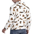 thumbnail image 6 of Pofeuu German Shepherd Dog Print Mens Casual Hooded Collar Drawstring Hoodies Pullover Sweatshirts Casual Long Sleeve Shirts-Small, 6 of 7