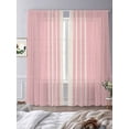 thumbnail image 3 of Pink Beige Striped Sheer Curtains 96 Inch Length 2 Panels Set, Modern Farmhouse Retro Lines Voile Window Treatment Semi Sheer Long Curtains Drapes for Bedroom/Living Room/Kitchen 52"x96"x2, 3 of 7