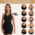 thumbnail image 3 of COMFREE Women Shapewear Slips Halter Dress with Built in Bra Tummy Control Full Slips Adjustable Strap, 3 of 7