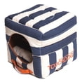 thumbnail image 2 of Polo-Striped Convertible and Reversible Squared 2-in-1 Collapsible Dog House Bed, 2 of 3