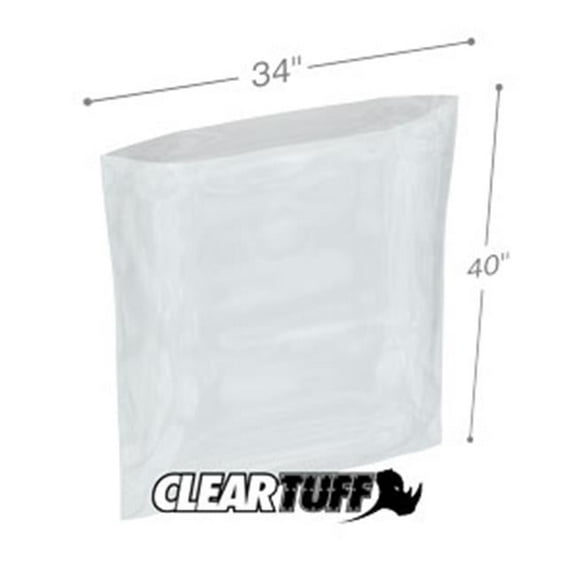 International Plastics PB23440 34 x 40 in. Clear Poly Bags, 0.002 Gauge - Case of 100