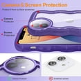 thumbnail image 4 of Compatible with iPhone 12 Case, Cute Curly Wave Frame Shape with Plating Edge, Camera Lens Cover & Soft TPU Silicone Heavy Duty Shockproof Protection Clear Phone case for iPhone 12, Purple, 4 of 15