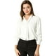 thumbnail image 1 of Blusa Elegante De Oficina De Trabajo Para Mujer, Camisa Plisada Con Cuello De Lazo Y Manga Larga Blanco L, 1 of 6
