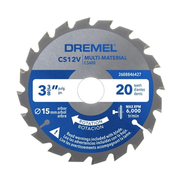 Dremel Blueprint Multi-Material 3-3/8" 20 Tooth Compact Circular Saw Blade (CS600)