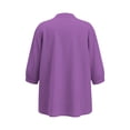 thumbnail image 5 of HongQid Womens Linen Blend Button Down Tunic Ladies Mandarin Neck Pleated Bust 3/4 Sleeve Blouse Casual Shirts, 5 of 7