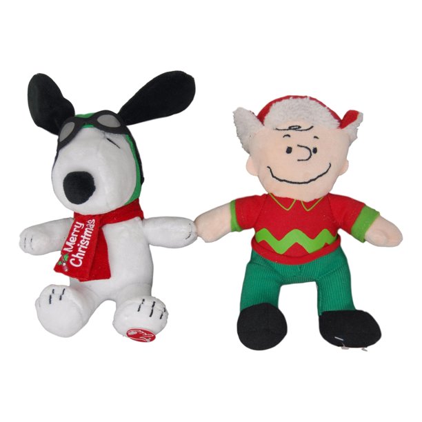Peanuts Charlie Brown and Snoopy Musical Christmas Plush Pair 9