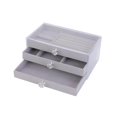 thumbnail image 4 of Caja de almacenamiento de joyas Yinane con 3 cajones Bandeja de almacenamiento de joyas gris, 4 of 5