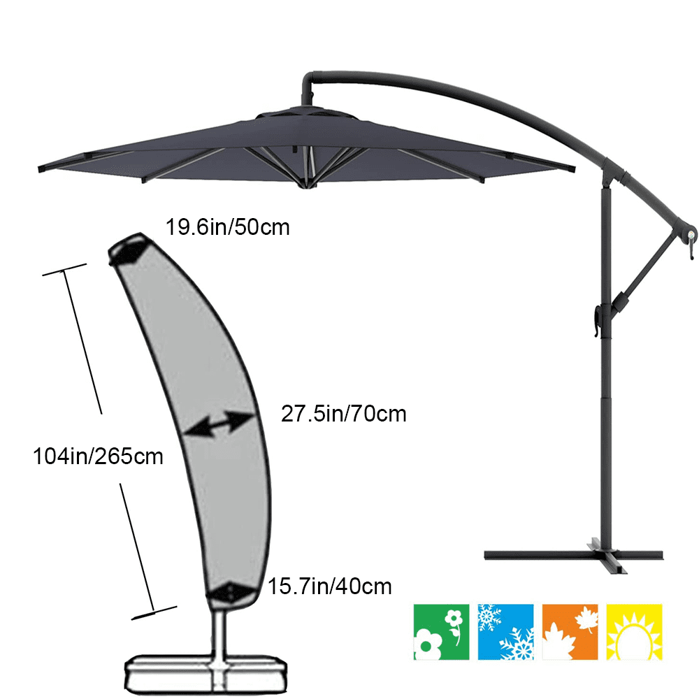 Details about   9.5Ft Patio Cantilever Offset Market Umbrella Outdoor Hanging Umbrella w/ CranK 