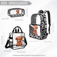 thumbnail image 4 of DISNIMO Highland Cow Print Clear Backpack for School, 17 Inch Heavy Duty Transparent Bookbag with Lunch Box and Pencil Case, See Through PVC Backpack for Boys Girls, 4 of 5