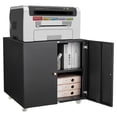 thumbnail image 3 of Ourlova Black 236 Printer Stand with Storage Mobile Printer Cabinet for Home Office Metal Table for Printers with Storage Shelf File Cabinets on Wheels 3D Printers Table, 3 of 6