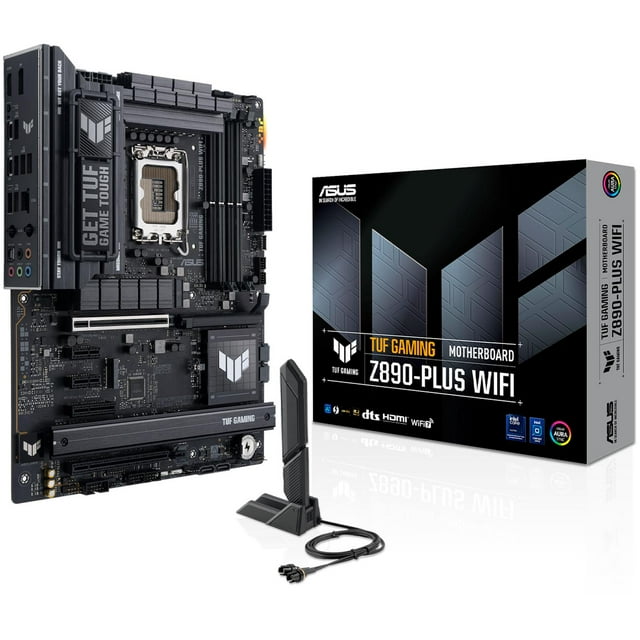 Tarjeta Madre ASUS TUF GAMING Z890-PLUS WIFI LGA1851 4x DDR5 4x M.2 PCIe 5.0 USB-C WIFI7 BT 5.4 ATX negro