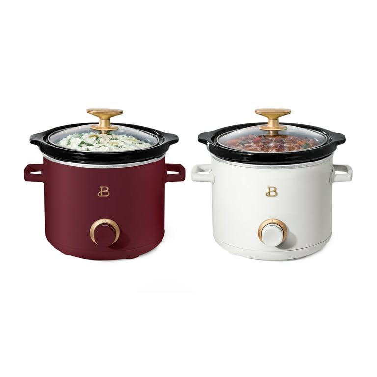 Beautiful 19340 2 qt Slow Cooker Set, 2-Pack, White Icing and