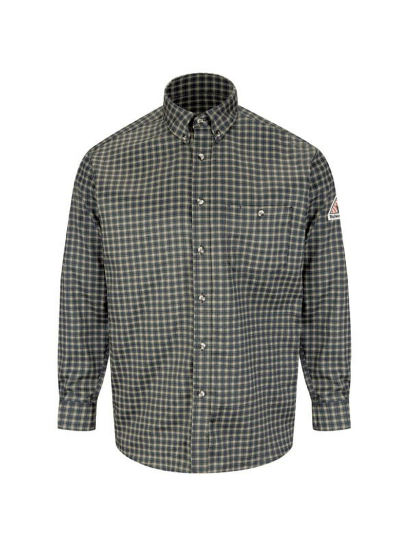 Price/Pcs)Bulwark SLG8 Plaid Dress Shirt Hrc 2-Hunter/Navy-Regular
