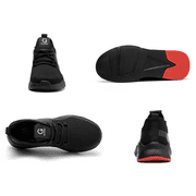 ulogu Waterproof Steel Toe Shoes for Men Women Lightweight Non-Slip Sneakers Comfortable Puncture Proof Shoes (Men Size 9.5, Black)